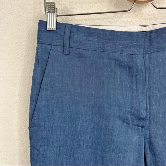 FCUK French Connection Chambray Flat Front Trousers Pockets - Picture 3 of 10
